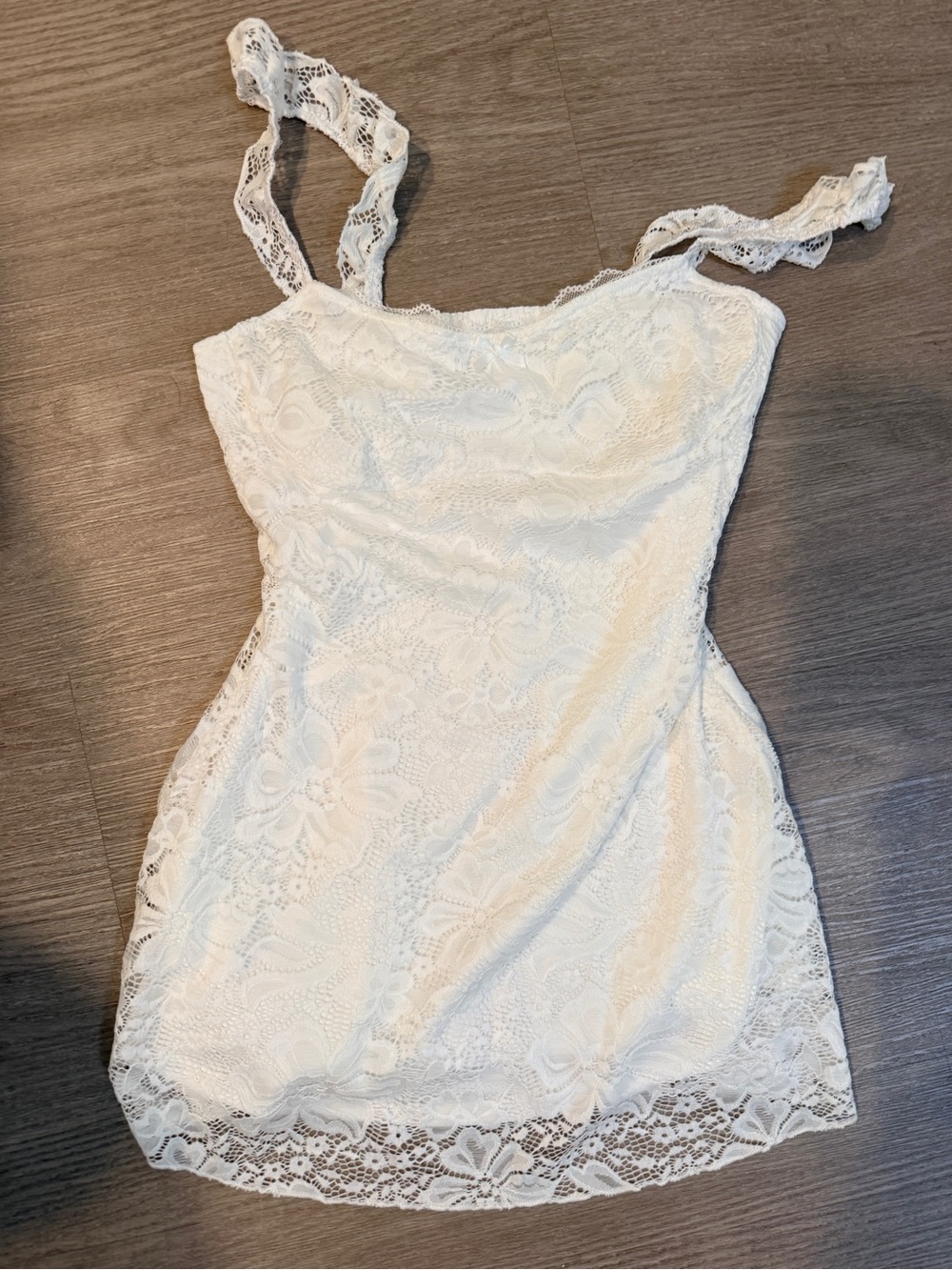 White Lace Mini Dress - Elegant Sleeveless Lace Slip